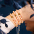 Champagne Supernova | Or | Bracelet de perles en macramé de verre Galaxy